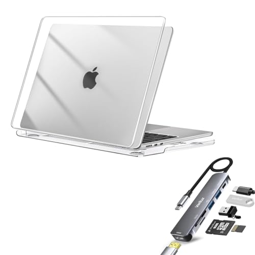HASTHIP® MacBook Air 13.6 Inch Case for M4 A3240 M3 M2 with Clear Hard Shell Cover & Verilux 6-in-1 USB C Hub 4K HDMI SD/TF Card Reader Combo for Journaling, DIY, Scrapbooking, Planners HASTHIP® MacBook Air 13.6 Inch Case for M4 A3240 M3 M2 with Clear Hard Shell Cover & Verilux 6-in-1 USB C Hub 4K HDMI SD/TF Card Reader Combo for Journaling, DIY, Scrapbooking, Planners